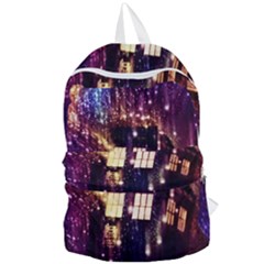Tardis Regeneration Art Doctor Who Paint Purple Sci Fi Space Star Time Machine Foldable Lightweight Backpack by Cendanart