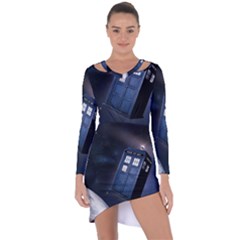 Tardis Doctor Who Planet Asymmetric Cut-out Shift Dress