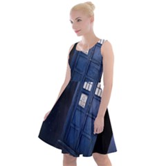 Tardis Doctor Who Planet Knee Length Skater Dress