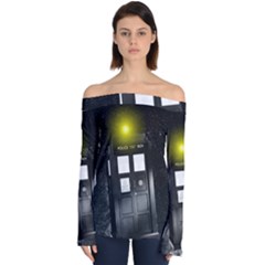 Doctor Who Space Tardis Off Shoulder Long Sleeve Top