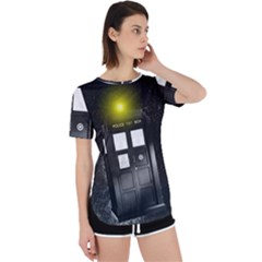 Doctor Who Space Tardis Perpetual Short Sleeve T-shirt by Cendanart