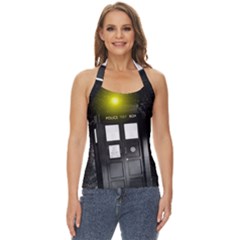 Doctor Who Space Tardis Basic Halter Top by Cendanart