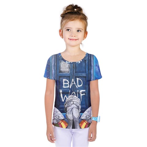 Doctor Who Adventure Bad Wolf Tardis Kids  One Piece T-shirt by Cendanart