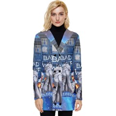 Doctor Who Adventure Bad Wolf Tardis Button Up Hooded Coat  by Cendanart