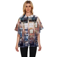 Tardis Doctor Who Women s Batwing Button Up Shirt