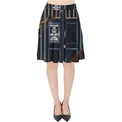 Tardis Doctor Who Magic Travel Macine Fantasy Velvet High Waist Skirt by Cendanart