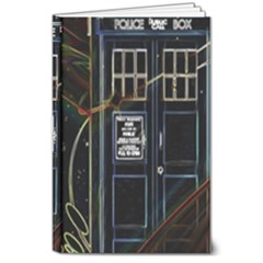Tardis Doctor Who Magic Travel Macine Fantasy 8  X 10  Hardcover Notebook by Cendanart