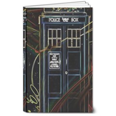 Tardis Doctor Who Magic Travel Macine Fantasy 8  X 10  Softcover Notebook by Cendanart