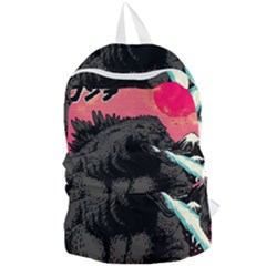 Godzilla Vintage Wave Foldable Lightweight Backpack by Cendanart