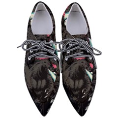 Godzilla Vintage Wave Pointed Oxford Shoes by Cendanart