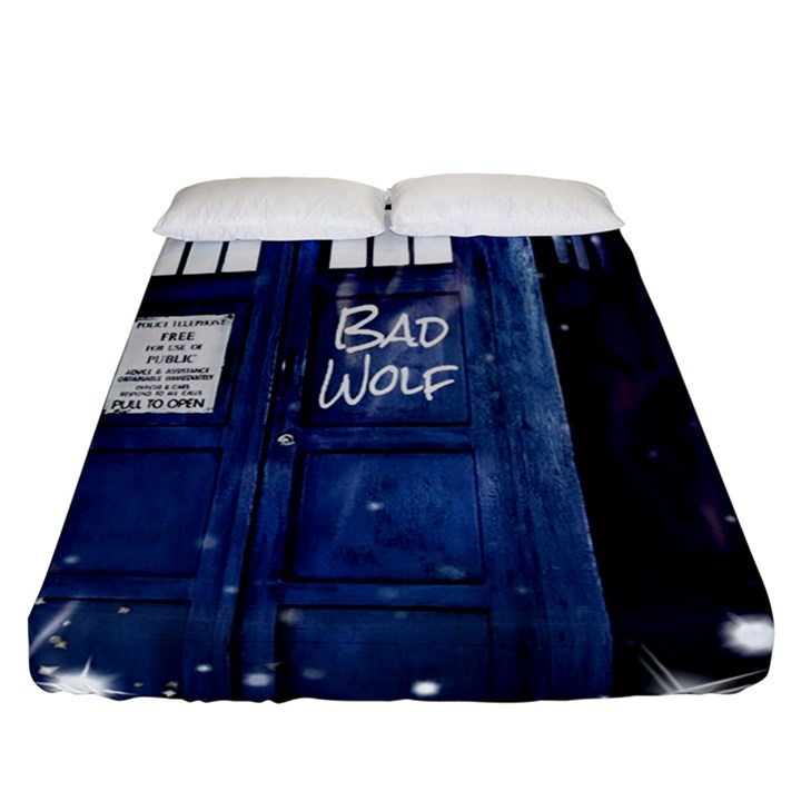 Bad Wolf Tardis Doctor Who Fitted Sheet (Queen Size)