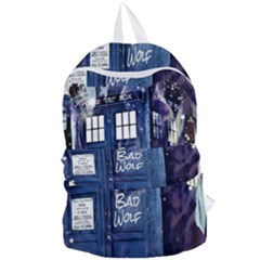 Bad Wolf Tardis Doctor Who Foldable Lightweight Backpack by Cendanart