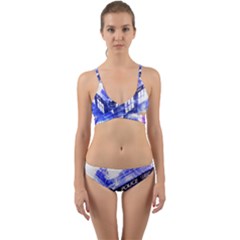 Tardis Doctor Who Blue Travel Machine Wrap Around Bikini Set by Cendanart