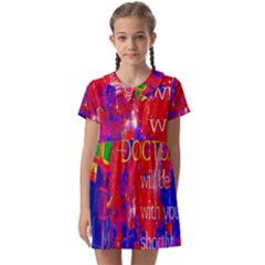 Doctor Who Dr Who Tardis Kids  Asymmetric Collar Dress by Cendanart