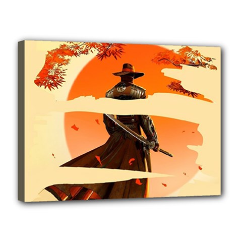 Samurai Art Ninja Katana Anime Aesthetic  Japanese Lore Style Mythology Retro Classic Warrior Canvas 16  x 12  (Stretched)