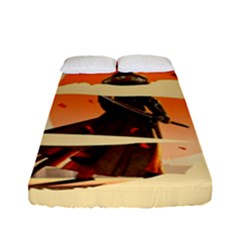 Samurai Art Ninja Katana Anime Aesthetic  Japanese Lore Style Mythology Retro Classic Warrior Fitted Sheet (Full/ Double Size)