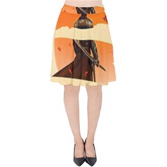 Samurai Art Ninja Katana Anime Aesthetic  Japanese Lore Style Mythology Retro Classic Warrior Velvet High Waist Skirt