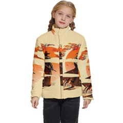 Samurai Art Ninja Katana Anime Aesthetic  Japanese Lore Style Mythology Retro Classic Warrior Kids  Puffer Bubble Jacket Coat