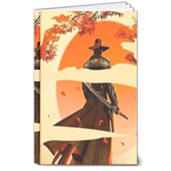 Samurai Art Ninja Katana Anime Aesthetic  Japanese Lore Style Mythology Retro Classic Warrior 8  X 10  Hardcover Notebook by Bedest