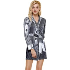 Tire Long Sleeve Satin Robe by Ket1n9