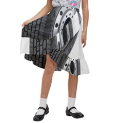 Tire Kids  Ruffle Flared Wrap Midi Skirt