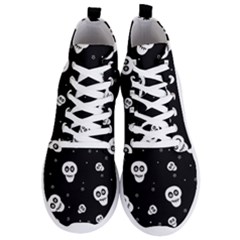 Skull Pattern Men s Lightweight High Top Sneakers