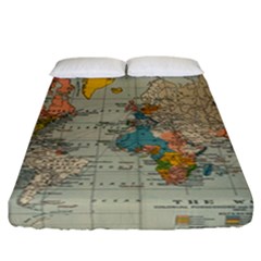 Vintage World Map Fitted Sheet (california King Size) by Ket1n9