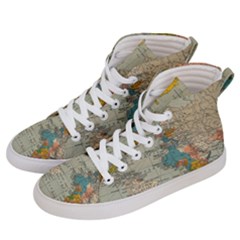 Vintage World Map Men s Hi-top Skate Sneakers by Ket1n9