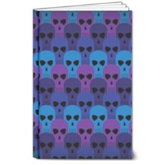 Skull Pattern Wallpaper 8  X 10  Hardcover Notebook