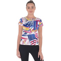 United States Of America Usa  Images Independence Day Short Sleeve Sports Top  by Ket1n9