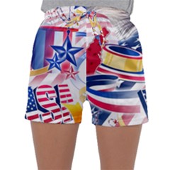 United States Of America Usa  Images Independence Day Sleepwear Shorts by Ket1n9