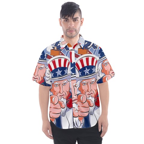 Independence Day United States Of America Men s Short Sleeve Shirt by Ket1n9