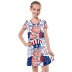 Independence Day United States Of America Kids  Cross Web Dress by Ket1n9