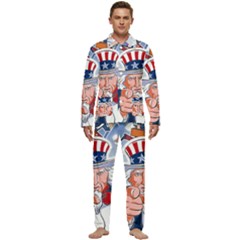 Independence Day United States Of America Men s Long Sleeve Velvet Pocket Pajamas Set by Ket1n9