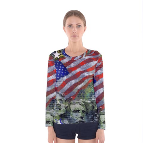 Usa United States Of America Images Independence Day Women s Long Sleeve T-shirt by Ket1n9