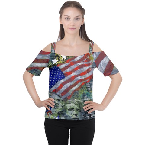 Usa United States Of America Images Independence Day Cutout Shoulder T-shirt by Ket1n9