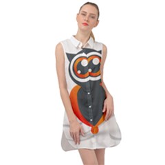 Owl Logo Sleeveless Shirt Dress by Ket1n9