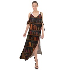 Books Library Maxi Chiffon Cover Up Dress