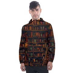 Books Library Men s Front Pocket Pullover Windbreaker by Ket1n9