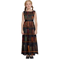 Books Library Kids  Satin Sleeveless Maxi Dress