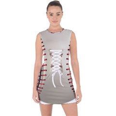 Baseball Lace Up Front Bodycon Dress by Ket1n9