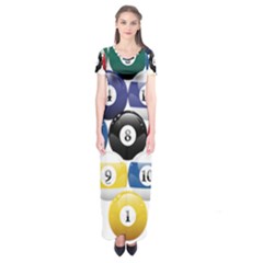 Racked Billiard Pool Balls Short Sleeve Maxi Dress by Ket1n9