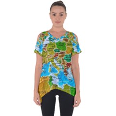 World Map Cut Out Side Drop T-shirt by Ket1n9
