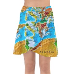 World Map Wrap Front Skirt by Ket1n9