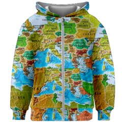 World Map Kids  Zipper Hoodie Without Drawstring by Ket1n9