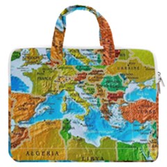 World Map Macbook Pro 16  Double Pocket Laptop Bag  by Ket1n9