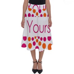 Be Yourself Pink Orange Dots Circular Perfect Length Midi Skirt by Ket1n9