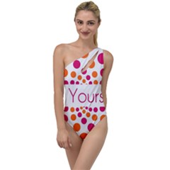 Be Yourself Pink Orange Dots Circular To One Side Swimsuit by Ket1n9
