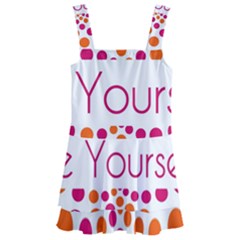 Be Yourself Pink Orange Dots Circular Kids  Layered Skirt Swimsuit by Ket1n9