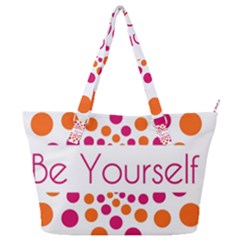 Be Yourself Pink Orange Dots Circular Full Print Shoulder Bag by Ket1n9